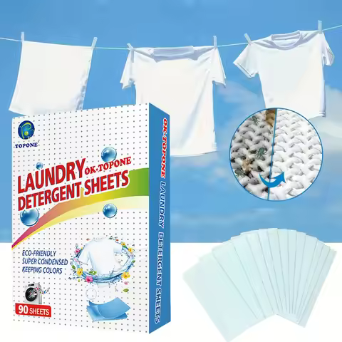 90 pcs Washer Sheets Detergent Laundry Sheets Eco-Friendly Laundry Soap No Waste Laundry Detergent S