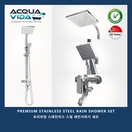 Premium Stainless Steel Rain Shower Set with Mixer Rainfall Shower Head Bathroom High Pressure Shower Head