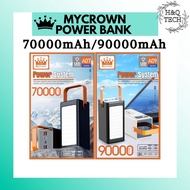 MYCROWN POWER BANK A07 (70000mAh) / A09 (90000mAh)3 INPUTS + 4 OUTPUTS LED LIGHT ORI OUTDOOR CAMPING