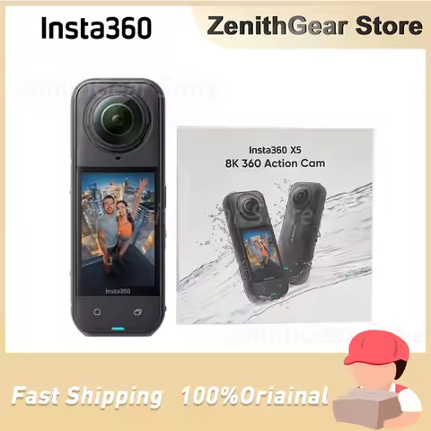Insta360 X5 Camera -8K Waterproof 360 Action Camera with 1/1.28" 48MP Sensors, 8K 360 HDR Video, 72M