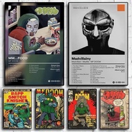 MF Doom Comic Album Poster Aesthetic Rapper Hip Hop Rock Music Band MM Food Mask Canvas For Wall Art