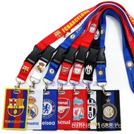 Real Madrid Liverpool AC Milan Chelsea football team lanyard bus card meal card work ID card holder
