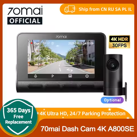 70mai A800SE 4K Car DVR Support Rear or Interior Cam 24H Parking Mode GPS ADAS Upgraded Version of 7