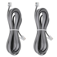 LanSenSu RJ12 Cable Phone Cord RJ12 6P6C Male to Male Straight Wired for Both Data and Voice Use - 2