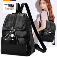 🏷️Anxin Store🏷️ Backpack Women New Style Trendy Korean Version All-Match Fashion Travel Bag Soft Lea