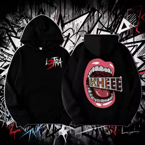 2025 Autumn/winter Singer Luar La L Music Album L3TRA Printed Hoodies Men's Fashion Retro Cotton War