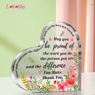 Lohobby Thank You Gift Women Acrylic Heart Gift Office Desk Decor Farewell Gift Clear Appreciation O