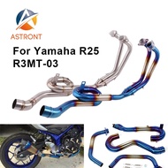 For Yamaha YZF R3 R25 MT03 Motorcycle Exhaust Full Systems Front Middle Link Pipe Muffler DB Killer
