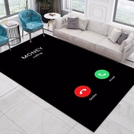 Personalized Black & White Rug, 3D Square Mat, Personalized, Creative, Minimalist, Living Room Rug