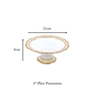 ASHOME Prasmanan keramik berbagai ukuran elizabeth series motif wave gold/ piring dan mangkuk prasma