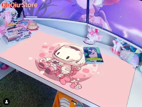 Kawaii Astro Hello Kitty Pink Girly Mouse Pad – Perfect for Egirls, Gamer Girls, and Pink Lovers | L