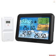 Ado)Wi-Fi Weather Station 5.3inch Wireless Indoor/Outdoor Thermometer with Sensor TUYA APP Control S