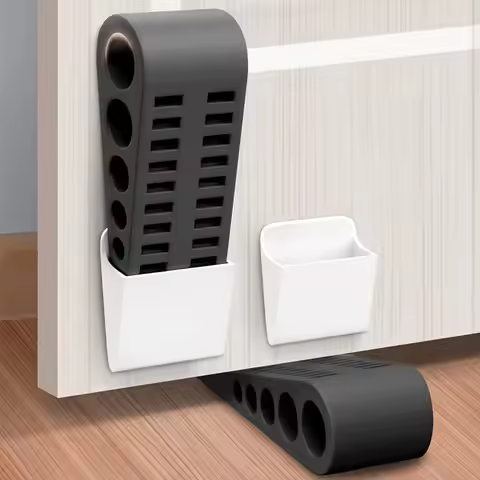 1pc Door Wedges for The Bottom of Doors - Set of Two with a Holder, for Use in Homes, Offices, Dorms