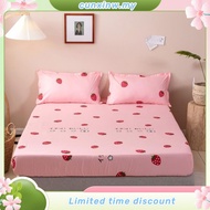 Heureux hot sell cadar fitted bedsheet single queen king size cotton fabric Strawberry pattern