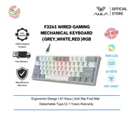 AULA F3261 Wired Gaming Mechanical keyboard (Gray/ White,Red Switch, RGB, HotSwappable,1Yrs)