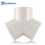 Hon&Guan 3-way Y/T pipe connector exhaust fan dryer vent hose4 6 8 inches white