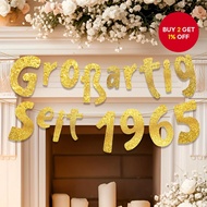 GlitzerBanner with the inscription Great since 1965 party decorations and accessories for 60. Birthd