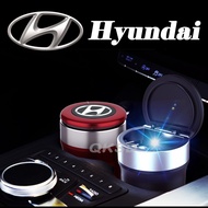 Car Ashtray Hyundai Logo i10 Elantra IONIQ HYBRID TUCSON rex royale Car Accessories Portable Multi-functional LED light