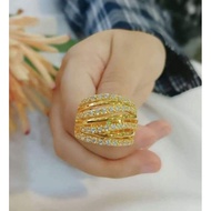 ORIGINAL ZHULIAN Cincin Batu Permata saduran emas 999/24K RG5092