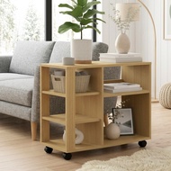 Furniture Mart MOLLY Portable and Moveable Storage Side Table-Oak