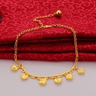 GM5 916 love anklet full of stars chain extension section thick 22K gold chain with the same anklet