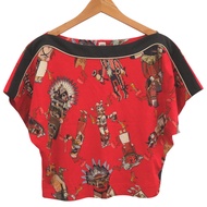 愛馬仕 Kachinas 船領插肩袖T卹，38碼，純棉，RED、黑、ブラウン，短袖，0396 [二手] 愛馬仕