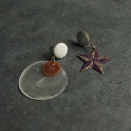 [ZANZAN ZANZAN] Asymmetrical Acrylic Star Disc Earrings [EK24AL008]