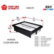 SAKURA AIR FILTER A90170 HONDA VEZEL RU1-4,HR-V RU1,FREED, FREED HYBRID,SHUTTLE FIT GK3,4,5,6,GP4,5,