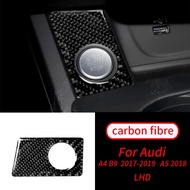 For Audi A4 B9 A5 17-19 Real Carbon Fiber Car Engine Start Stop Ignition Cover Trim Sline Sport Car 