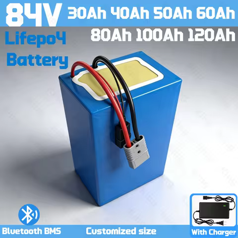 King-84V 50Ah 60Ah 70Ah 80Ah 100Ah 120Ah Lifepo4 Battery Bluetooth App BMS 27S for 4KW 8KW Two Wheel