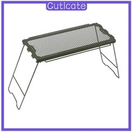 [CUTICATE] Camping Table Campfire Grill Iron Storage Rack Desk Picnic Table Camping Cooking Grate Small Table for Patio