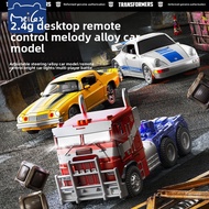 TRANSFORMERS  1:43 Alloy Remote Control Car Optimus Prime/Bumblebee/Mirage, 2.4GHz RC Model with Det