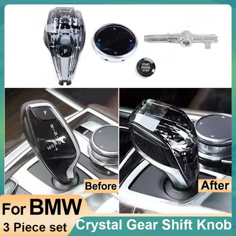 Crystal Gear Shift Lever Knob Set Short Type For BMW 5 Series G30 G32 G01 G08 F15 F16 X5 X6 F26 F34 