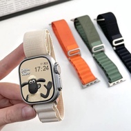 สมาร์ทวอทช์สาย Applewatch ไนลอนอัลไพน์แบบวนกลับ iwatch8/7/6/5/4/3/2/se สายรัดข้อมือนาฬิกา  Smart watch Applewatch strap High Mountain nylon Loop type iwatch8/7/6/5/4/3/2/se watch strap Army green 45MM