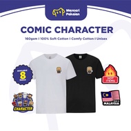 MENTERI PAKAIAN Comic Character Baju kartun comel Cute fashion Cartoon Characters Round Neck 100% Co