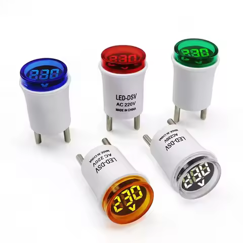 AC 50-240V Mini LED Digital Voltmeter Ammeter Hertz Meter Signal Light 220V Voltage Ampere Tester