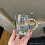 Breeze Cup.Starbucks Cup Glass Fine Sand Golden Handle Coffee Cup Office Desktop Water Cup 355ml 4RL