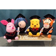 [SG Seller] Graduation Plush Winnie The Pooh and Friends Tigger Eeyore Piglet Mickey Minnie Graduati