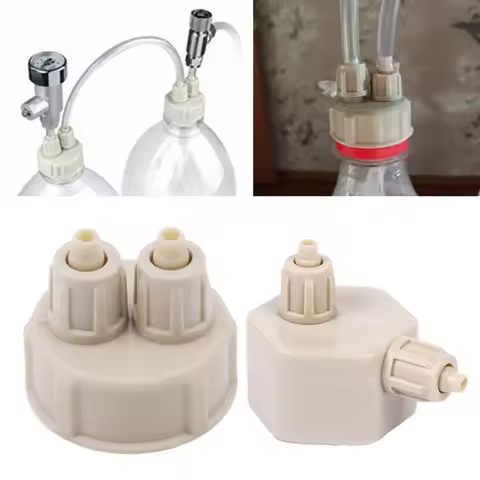 2pcs Aquarium CO2 System Tube Valve Guage Bottle Cap Aquarium Bottle Cap Fish Tank Live Plant DIY Ai