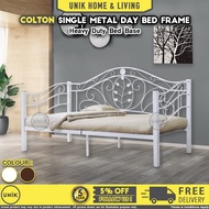 [UNIK] Colton Single Metal Day Bed Frame with Heavy Duty Bed Base | Katil Bujang Besi (5 Years Warra