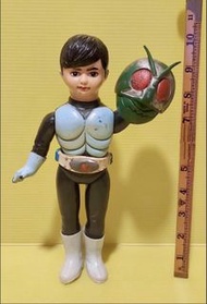 70年代 懷舊 幪面超人  仮面超人 Kamen rider 笠頭  11吋 搪膠 sofubi  公仔頭 Bandai （KL-C）