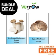 🔥BUNDLE DEAL 🔥King Oyster Mushroom 200g± + Oyster Mushroom 200g±