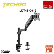 TECHGO Single Monitor Pole-Mounted Gas Spring Monitor Arm (17"-32") - LDT48-C012