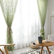 Sheer Curtain Nordic Style Solid Color Semi-Sheer Screen Light Weight Easy to wash Draperies for Liv