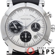 Tiffany & Co.) Atlas 男士計時自動腕錶 Z1000.82.12A21A91。含原廠錶盒及保固卡。不鏽鋼錶殼/橡膠錶帶。男士腕錶。銀色/黑色錶盤。拋光處理。成色極佳。 [二手]