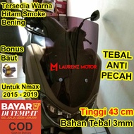 Visor Windshield Motor NMAX N MAX Panjang 43CM Model  Rata Hitam dan Bening Aksesoris NMax N max Modifikasi Nmax Variasi