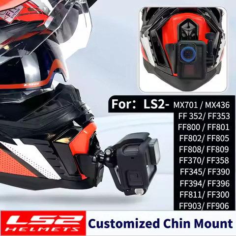LS2 Helmet Customized MX701 436 FF370 352 800 801 802 805 811 903 Chin Mount for for GoPro Hero10 In