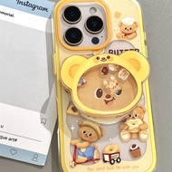 ชาร์จไฟแบบแม่เหล็ก หมีสีเหลือง หมอนรองขาโทรศัพท์แบบมีช่องจับสำหรับ Oppo Realme GT8PRO/neo5se/GT2 Mas