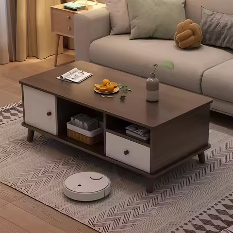 Coffee table living room household modern simple coffee table small apartment solid wood leg tea tab