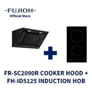 FUJIOH FR-SC2090R Inclined Cooker Hood (Recycling) + FH-ID5125 Domino Induction Hob with 2 Zones